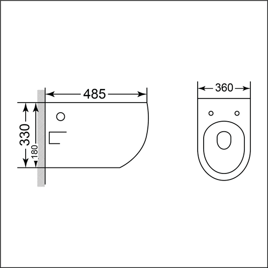 Wall-Hung Pan York – Square, Polished White, Icon Premium Range