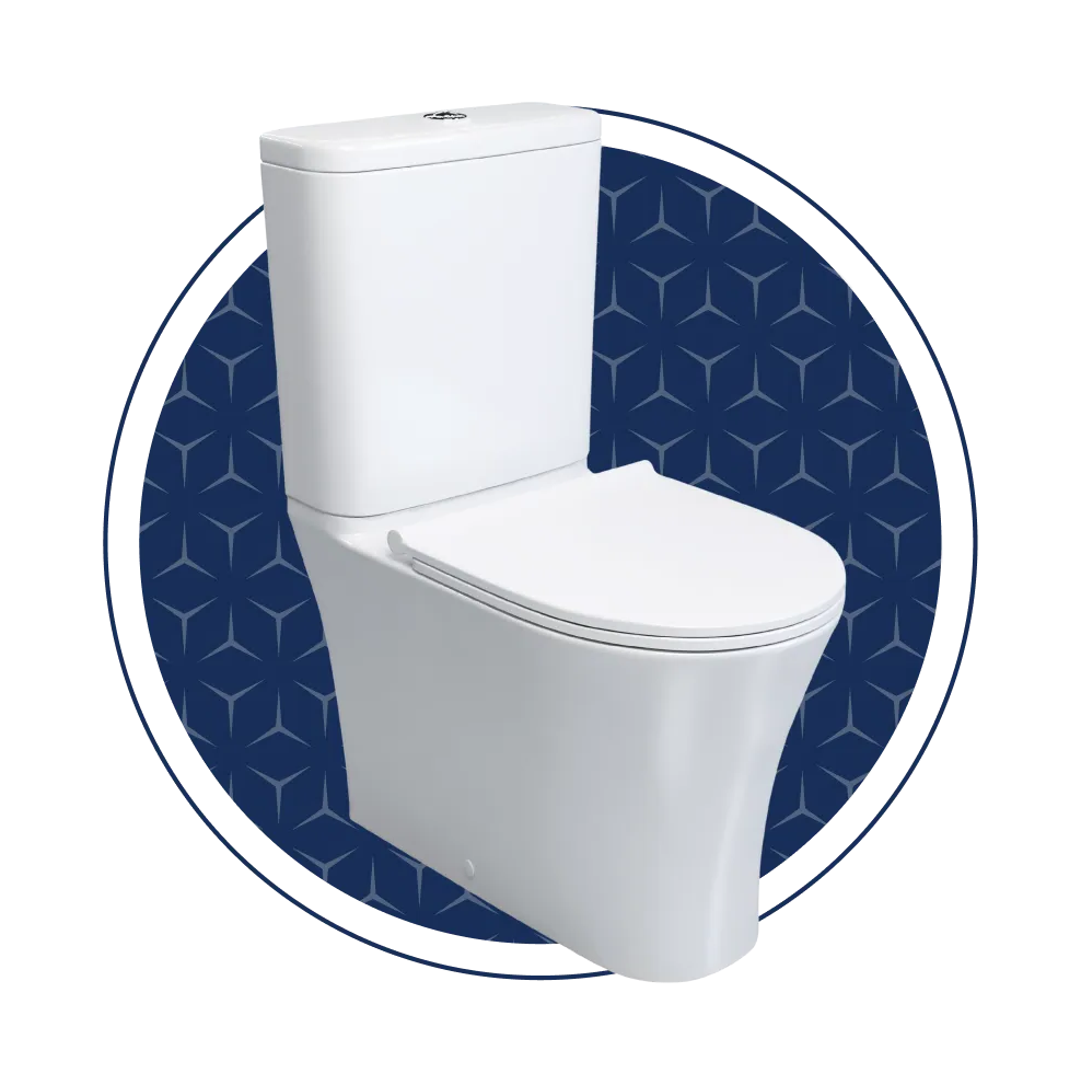 Close Coupled Suite, Zara - Lecico, Rimless, Polished White, Top Flush, Incl Mech, Incl Soft Close Seat 6103, (L) 59.9cm | (W) 38cm | (H) 82cm