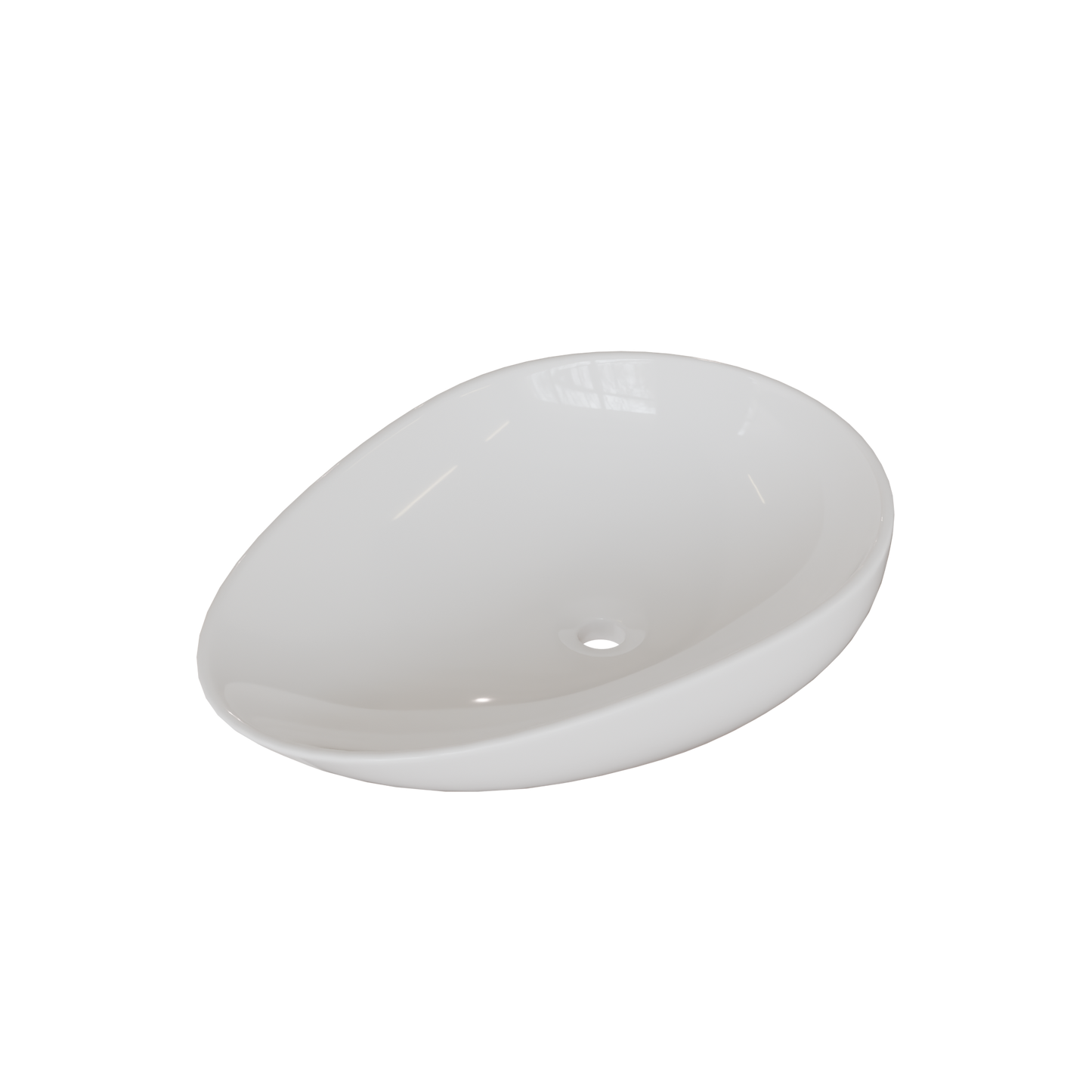 Basin Free Standing Ello – Lecico, Oval, Ceramic, 0 Tap Hole, White, (L) 33cm | (W) 48cm | (H) 11cm