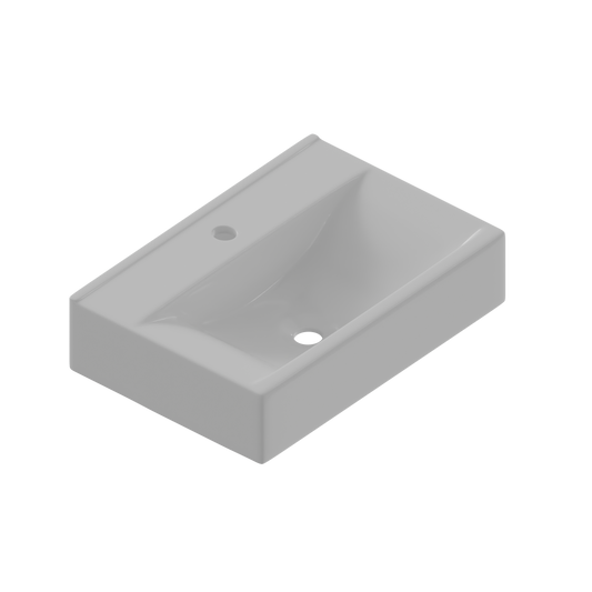 Basin Free Standing Comfort Mini – Lecico, Rectangular, Ceramic, 1 Tap Hole, White, (L) 31cm | (W) 45cm | (H) 10.5cm