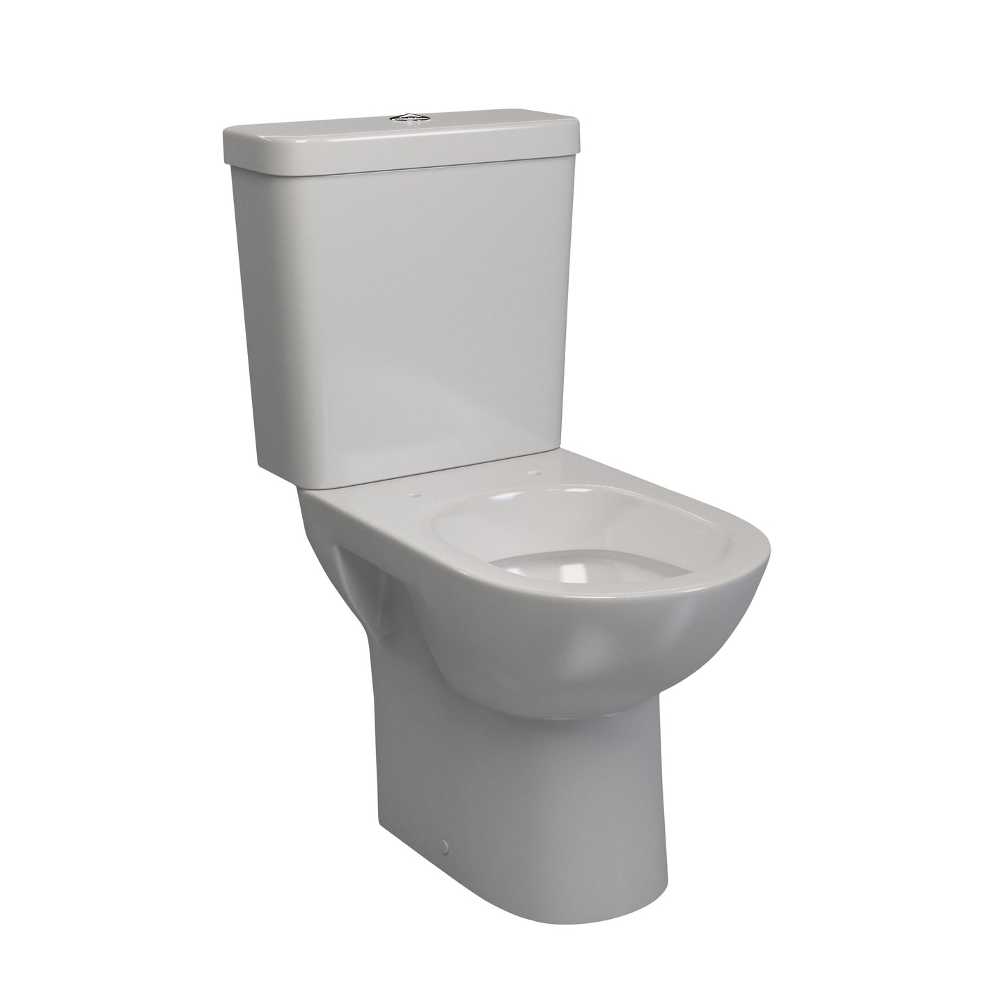 Close Coupled Suite Comfort - Lecico, Round, Polished White, Dual Flush, Incl Mech, No Seat (Incl Pan Fixations), (L) 62.5cm | (W) 36.1cm | (H) 77cm