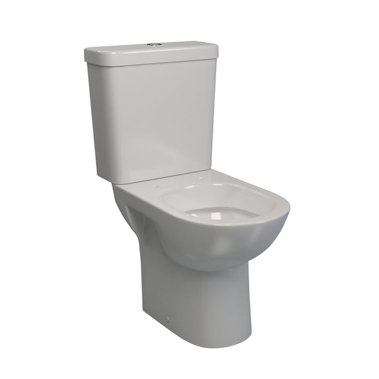 Close Coupled Suite Comfort - Lecico, Round, Polished White, Dual Flush, Incl Mech, No Seat (Incl Pan Fixations), (L) 62.5cm | (W) 36.1cm | (H) 77cm