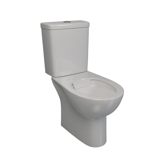 Close Coupled Suite, Atlas - Lecico, Rimless, Polished White, Top Flush, Incl Mech, No Seat (Incl Pan Fixations), (L) 62.5cm | (W) 36.1cm | (H) 77cm