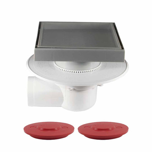 Balcony Drain Complete 75mm Side Outlet with Tileable pan