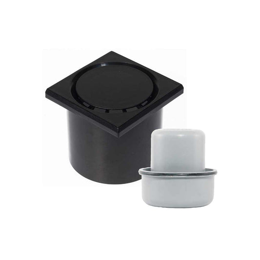 WetFloor Drain 2nd Fix with 110mmx110mm Charcoal Black ABS Grate