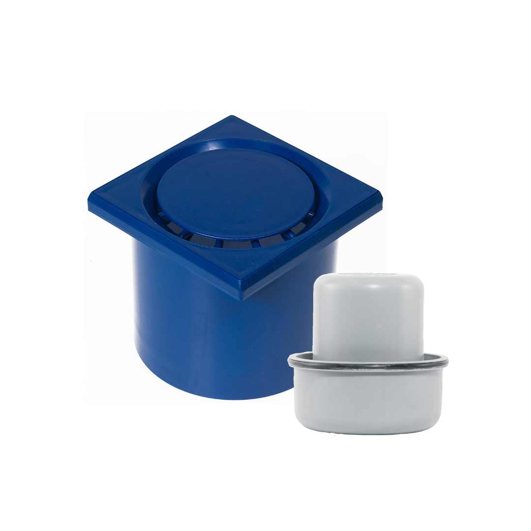WetFloor Drain 2nd Fix with 110mmx110mm Royal Blue ABS Grate
