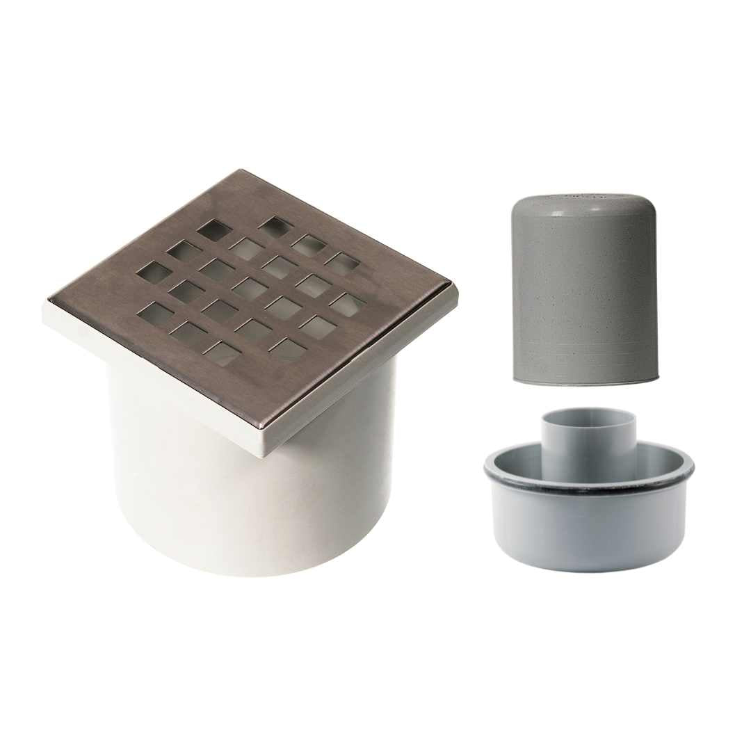 WetFloor Drain 2nd Fix with 110mmx110mm Stainless Steel Square Hole Grate