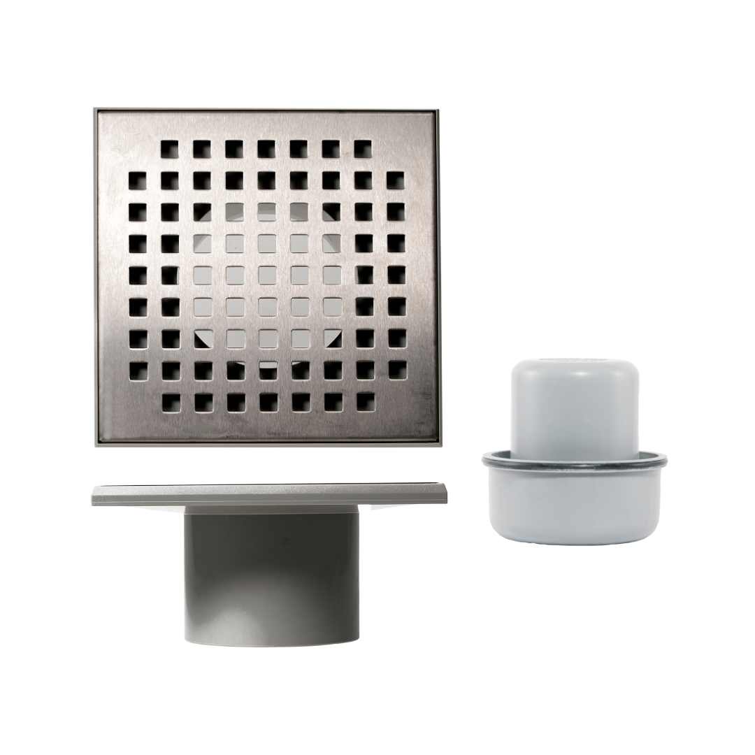 WetFloor Drain 2nd Fix with 200mmx200mm Stainless Steel Square Hole Grate