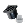 WetFloor Drain 2nd Fix with 110mmx110mm Matt Black Stainless Steel Square Hole Grate