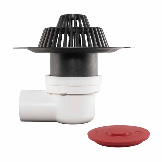 HyDrain Complete Domed Grate and Flange with 75mm Side Outlet and Rubber Ring Socket