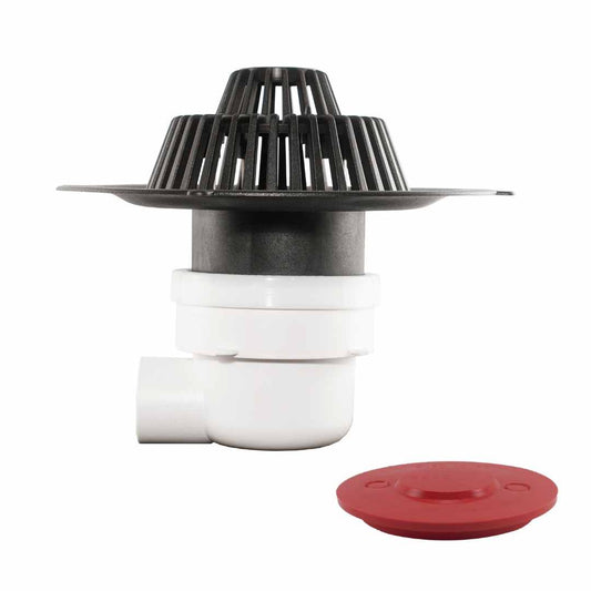 HyDrain Complete Domed Grate and Flange with 75mm Bottom Outlet and Rubber Ring Socket