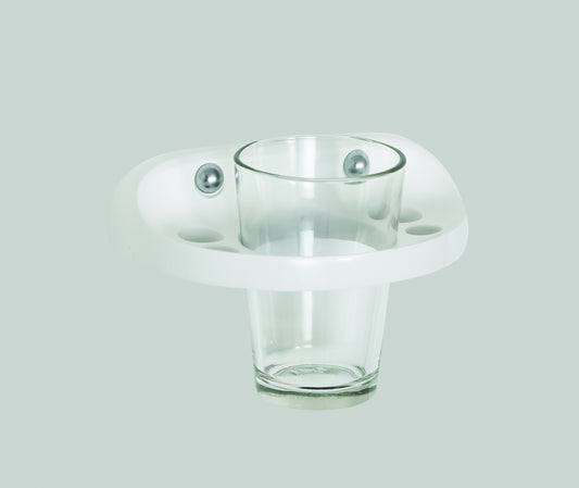 Toothbrush Tumbler - Jade Bathroom Accessory Bodie Range, White Reconstituted Stone, (L) 14.5cm | (W) 9.0cm | (H) 9.5cm