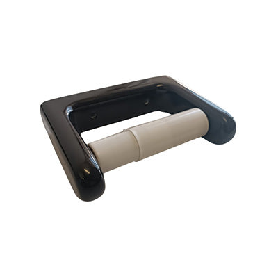 Toilet Paper Holder - Lecoco Bathroom Accessory Bodie Range, Black Reconstructed Stone, (L) 16.5cm | (W) 12.0cm | (H) 4.0cm