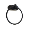 Towel Ring - Lecoco Bathroom Accessory Bodie Range, Black Reconstructed Stone