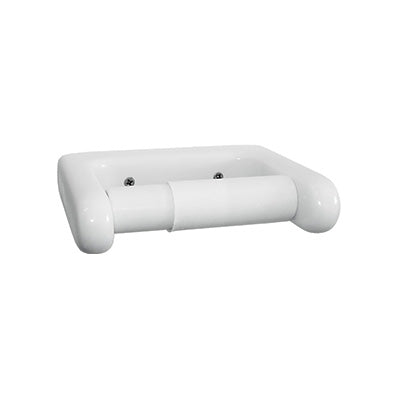 Toilet Paper Holder - Lecoco Bathroom Accessory Bodie Range, White Reconstituted Stone, (L) 16.5cm | (W) 12.0cm | (H) 4.0cm