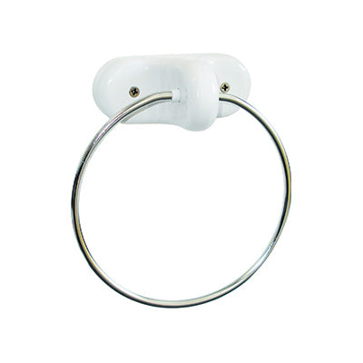Towel Ring - Lecoco Bathroom Accessory Bodie Range, White Reconstituted Stone