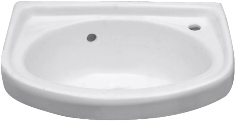Basin Small - 490mmx330x190mm, Anchor, Ceramic, 1 Tap Hole, White