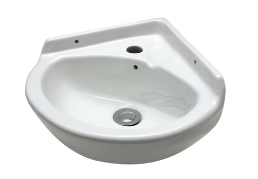 Corner Basin - Anchor, Ceramic, 1 Tap Hole, White