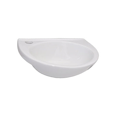 Basin Small - Kores, Ceramic, 2 Tap Hole, White, (L) 36cm | (W) 26cm | (H) 13.3cm