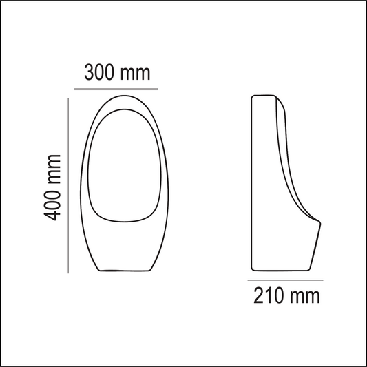 Small Urinal – Back-to-Wall, Front Entry