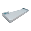 Glass Shelf - Onyx Bathroom Accessory Bodie Range, Brushed Aluminium, White, (L) 51.5cm | (W) 13.2cm | (H) 3cm