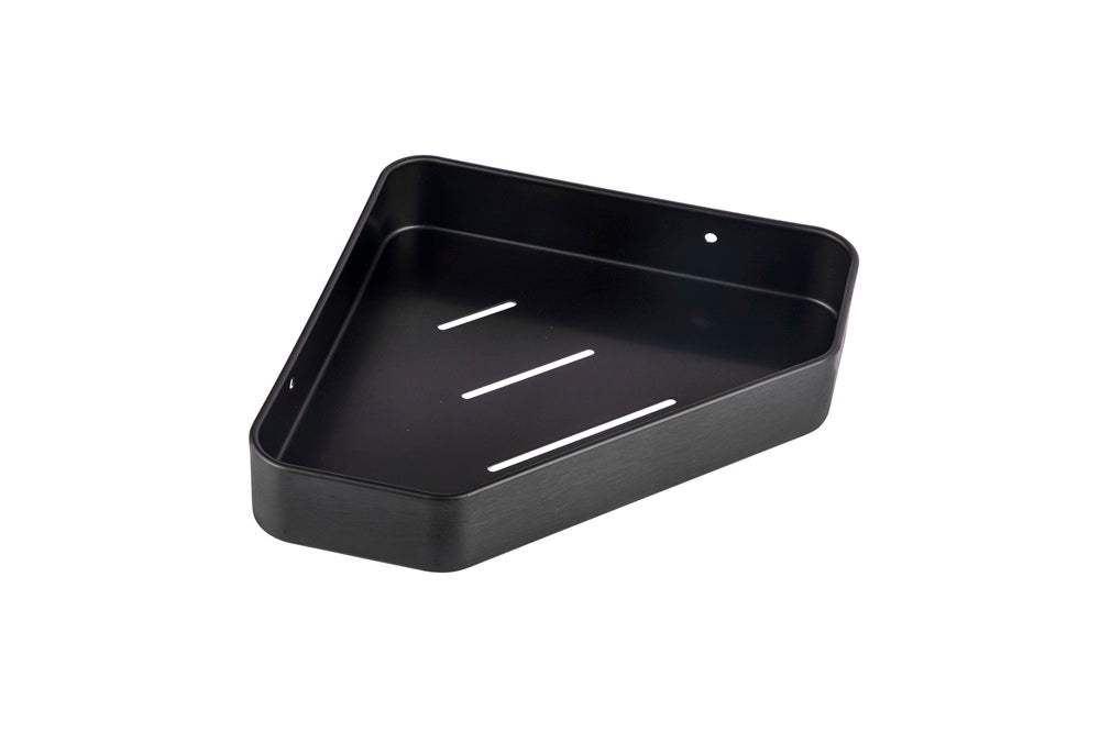 Shower Shelf - Diamond Bathroom Accessory Bodie Range, Black, (L) 22.5cm | (W) 22.5cm | (H) 6.0cm