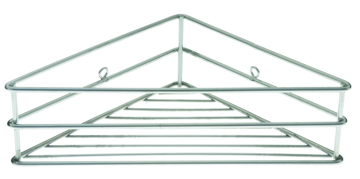 Corner Shower Shelf - Apollo Bathroom Accessory Bodie Range, Polished Chrome, (L) 20.0cm | (W) 20.0cm | (H) 8.0cm
