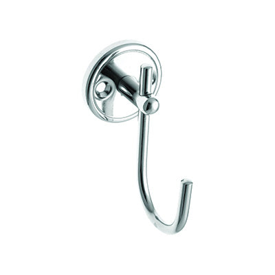 Towel Hook - Apollo Bathroom Accessory Bodie Range, Polished Chrome, (L) 5.0cm | (W) 8.0cm | (H) 9.0cm