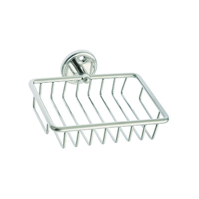 Soap Basket - Apollo Bathroom Accessory Bodie Range, Polished Chrome, (L) 14.0cm | (W) 12.0cm | (H) 5.0cm