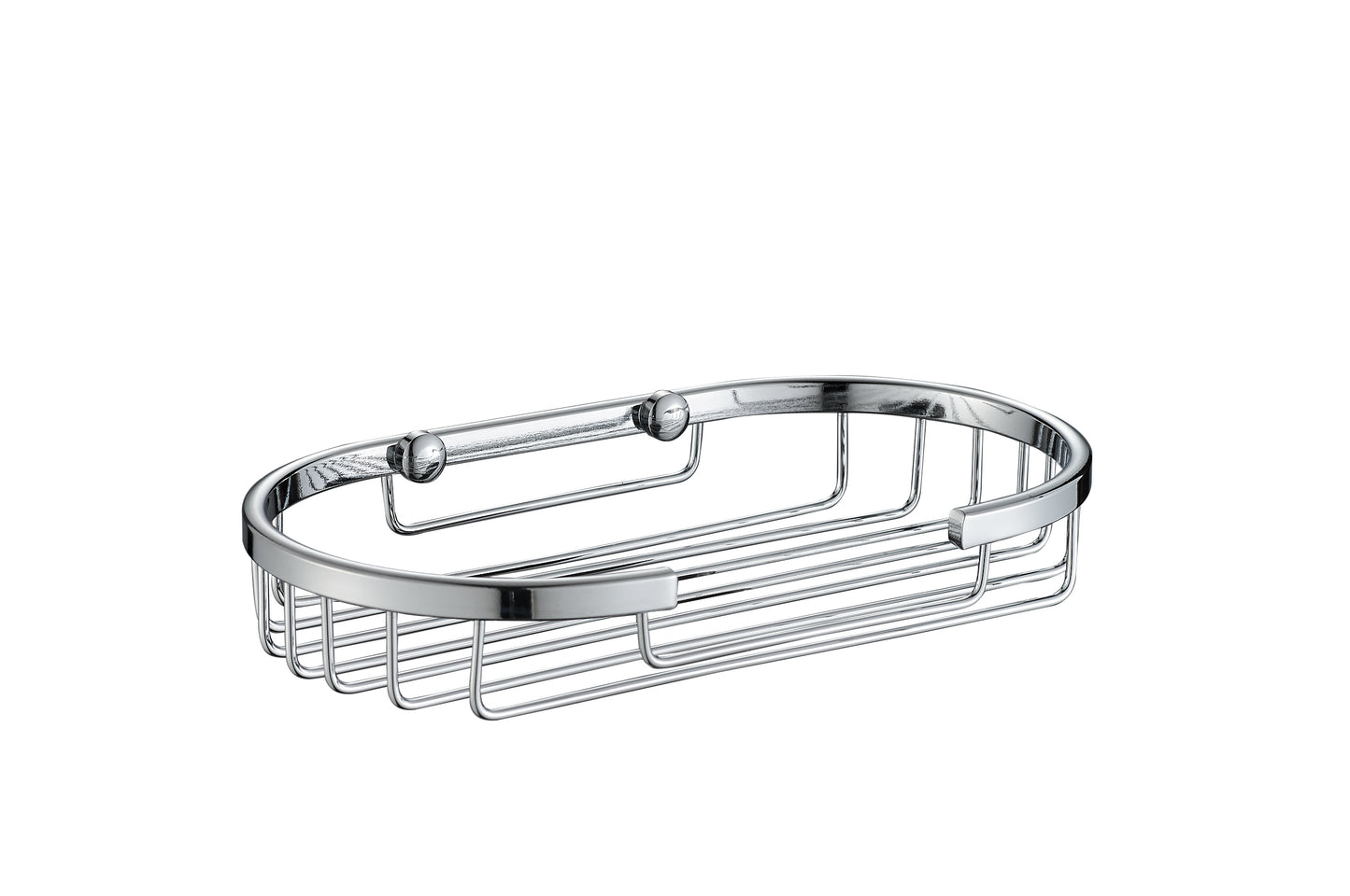 Round Caddy - Universal, Bathroom Accessory Bodie Range, Polished Chrome, (L) 21.0cm | (W) 12.0cm | (H) 6.0cm
