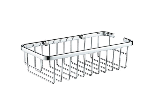 Square Caddy - Universal, Bathroom Accessory Bodie Range, Polished Chrome, (L) 25.8cm | (W) 12.8cm | (H) 6.0cm