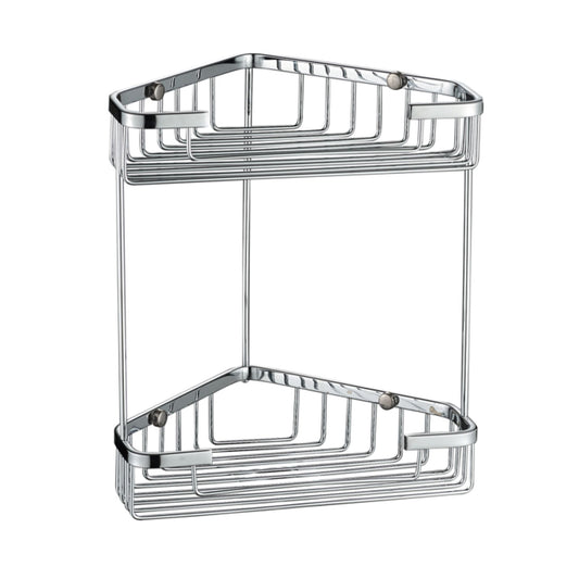 Double Caddy - Universal, Bathroom Accessory Bodie Range, Polished Chrome, (L) 19.6cm | (W) 19.6cm | (H) 32.0cm
