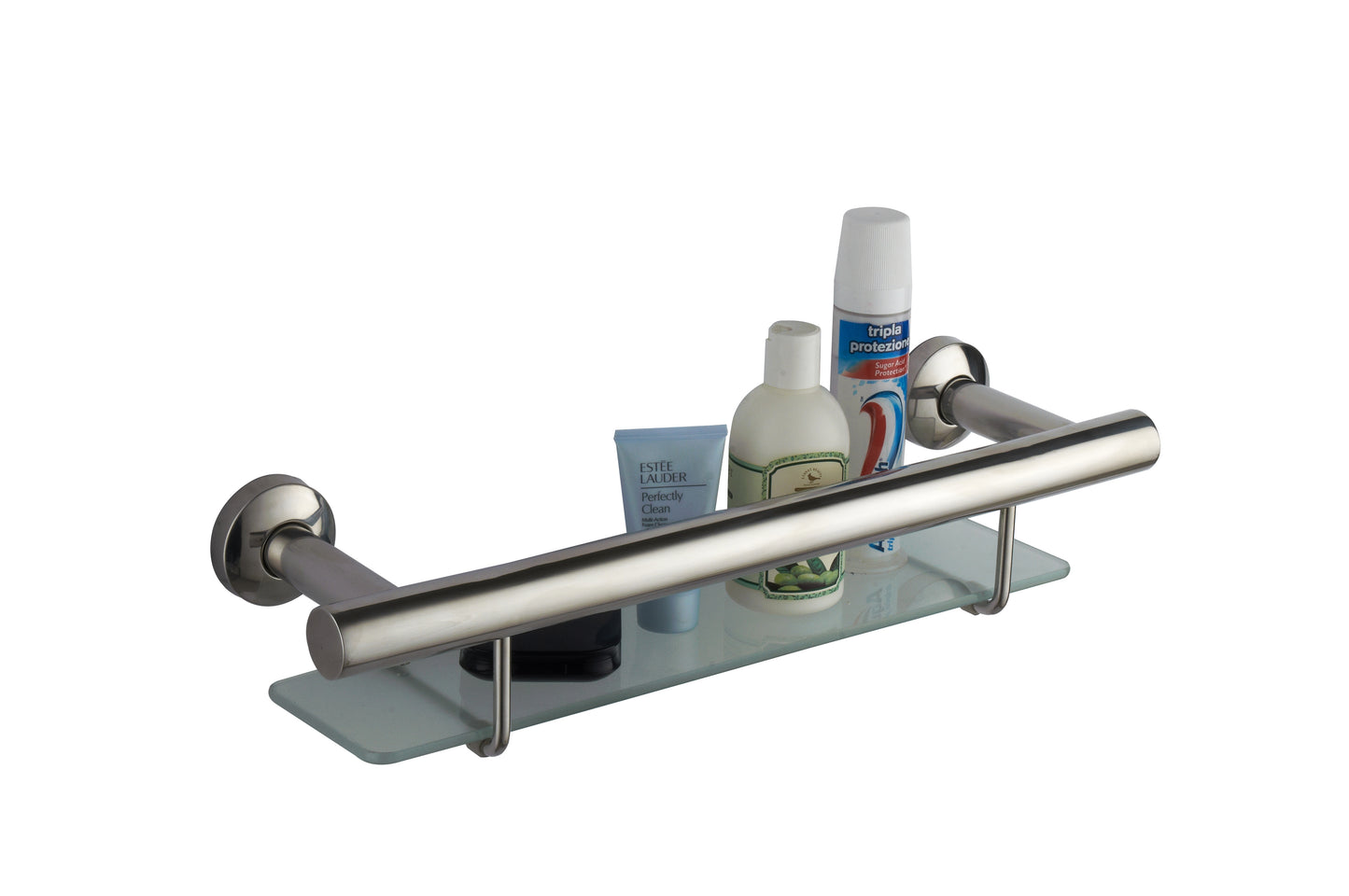 Bath Shelf - EZI-Living, Bathroom Accessory Range, Polished Chrome, (L) 48.5cm | (W) 13cm | (H) 11.5cm