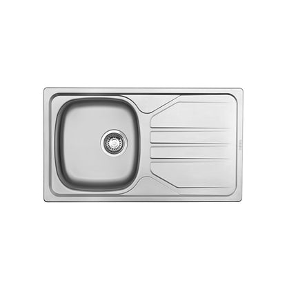 Franke Nouveau NVN 611 Single Bowl Stainless Steel Kitchen Sink 800 x 460mm – Inset, Includes 90mm Waste