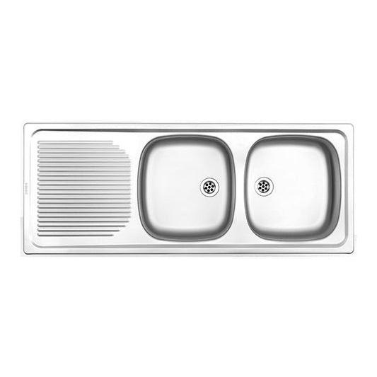 Franke Projectline PLN 621 Double Bowl Stainless Steel Kitchen Sink 1160 x 460mm – Inset, Includes 38mm Waste