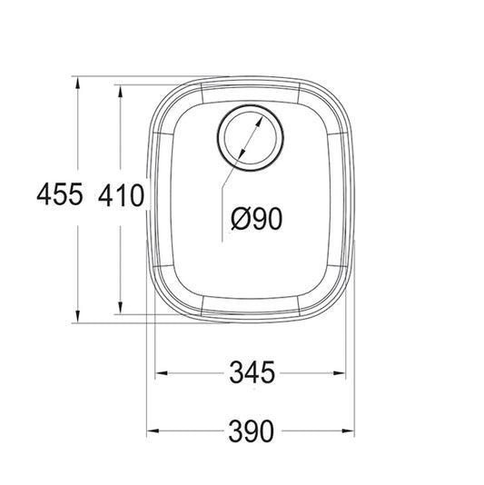 Franke CUB 150 Stainless Steel Undermount Kitchen Sink 390 x 455mm – Includes 90mm Waste