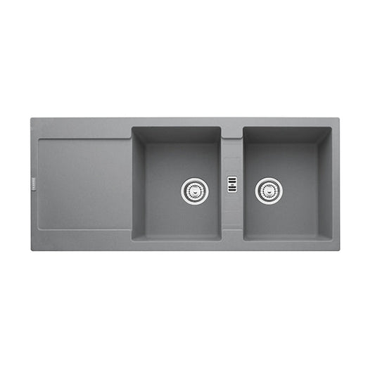 Franke Maris MRG621 Double Bowl Fragranite Grey Kitchen Sink 1160 x 500mm – Inset, Includes 90mm Waste