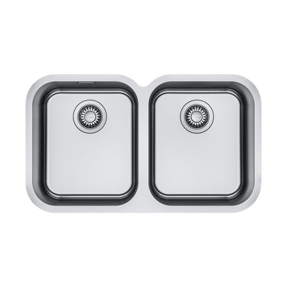 Franke Smart SRX120-34-34 Stainless Steel Undermount Kitchen Sink 762 x 446mm – Includes 90mm Waste with Overflow