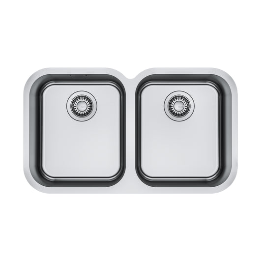 Franke Smart SRX120-34-34 Stainless Steel Undermount Kitchen Sink 762 x 446mm – Includes 90mm Waste with Overflow