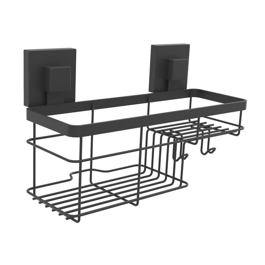 Combo Caddy - Fusion Loc Bathroom Accessory Range, Black, (L) 26.5cm | (W) 11.5cm | (H) 16cm