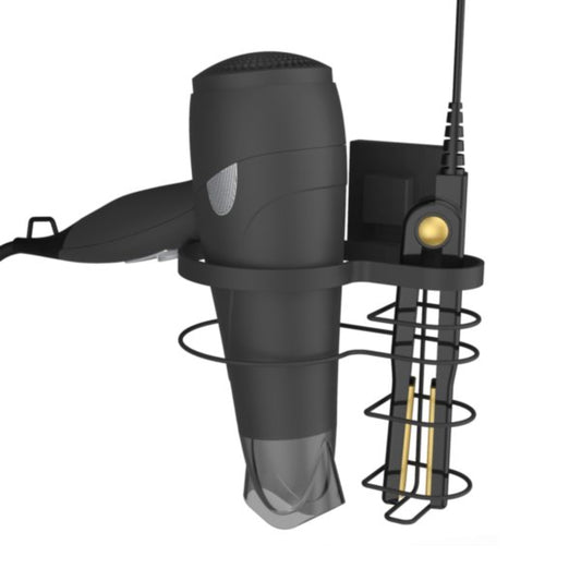 Hair Dryer Holder - Fusion Loc Bathroom Accessory Range, Black, (L) 18cm | (W) 13cm | (H) 18cm