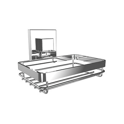 Soap Dish - Fusion Loc Bathroom Accessory Range, Polished Chrome, (L) 14cm | (W) 13cm | (H) 7cm