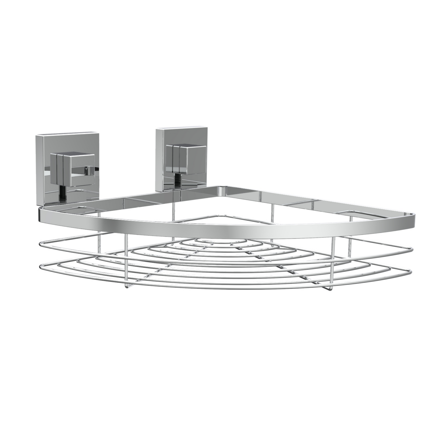 Corner Shower Shelf - Fusion Loc Bathroom Accessory Range, Polished Chrome, (L) 25cm | (W) 25cm | (H) 11cm
