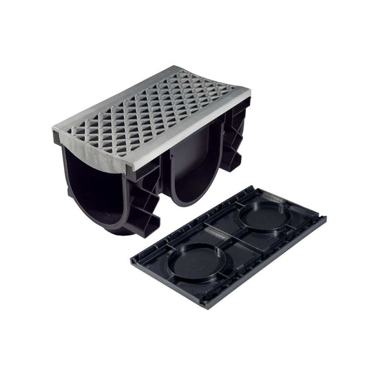 QualiDrain Nylon 250mm Body & Protective Cover with Green Grate