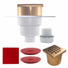 WetFloor 304 All-in-One 50mm Bottom Outlet with 110mmx110mm Brushed Bronze Square Hole Grate