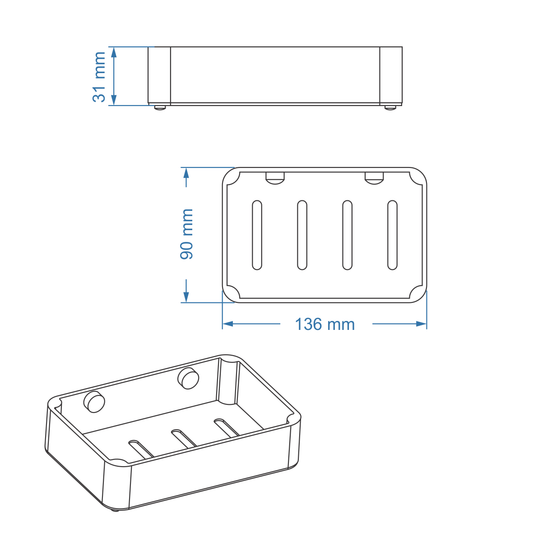 Soap Dish/Basket - Ash Bathroom Accessory Icon Premium Range