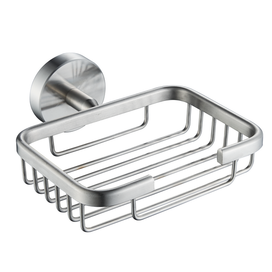 Soap Dish/Basket - Blaze Bathroom Accessory Premium Icon Range in Brushed Stainless Steel, (L) 17.0cm | (W) 6.6cm | (H) 5.1cm