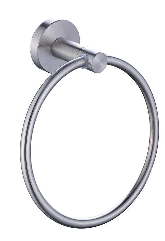 Towel Ring - Blaze Bathroom Accessory Premium Icon Range in Brushed Stainless Steel, (L) 16.0cm | (W) 6.6cm | (H) 21.0cm