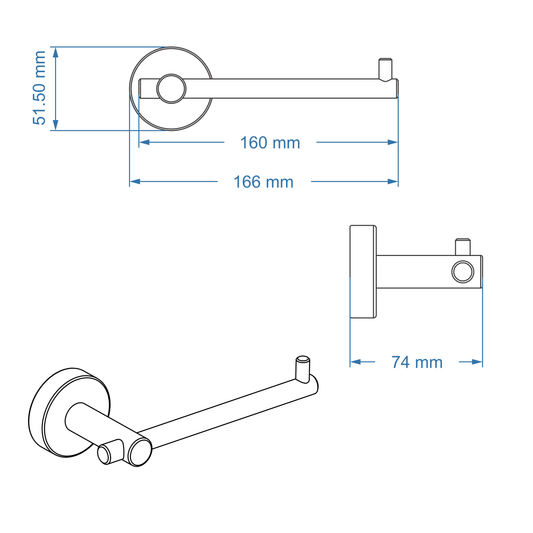 Toilet Paper Holder - Coal Bathroom Accessory Icon Premium Range in Black