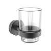 Toothbrush Holder - Coal Bathroom Accessory Icon Premium Range in Black, (L) 7.0cm | (W) 11.0cm | (H) 10.0cm